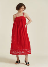 A Model Wearing Red Pure Cotton Royale XXVI, curated by Only Ethikal